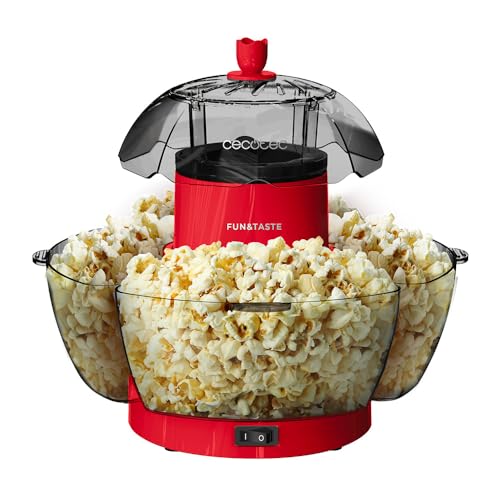 Cecotec - Fun&Taste P'Corn Lotus 1200W Popcorn Maker, 4 Removable Containers, Ready in 2 Mins