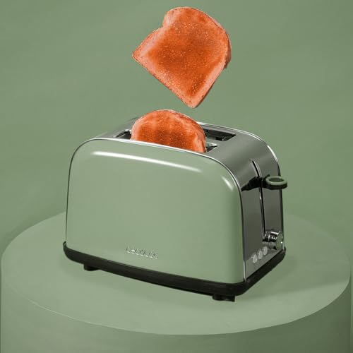 Cecotec - 850W Vertical Toaster with 1.5" Double Slot, Automatic Stop, Crumb Catcher