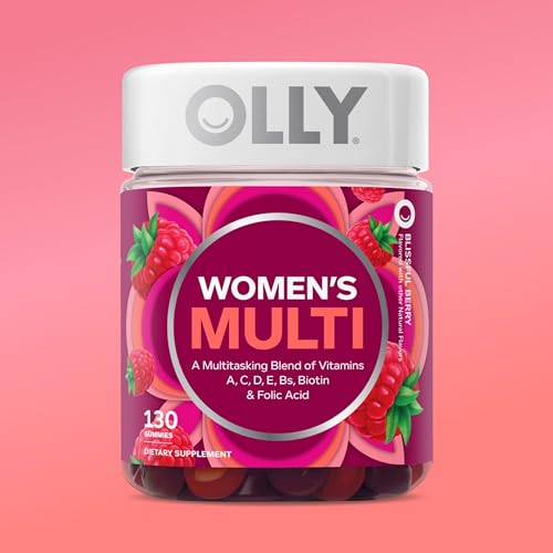 OLLY Women's Daily Multivitamin Gummy, Vitamins A, D, C, E, Biotin, Folic Acid, Adult Chewable Vitamin, Berry Flavor, 65 Day Supply - 130 Count - Medaid International