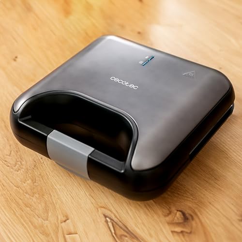 Cecotec - 800W 3-in-1 Sandwich Maker with Stainless Steel Finish & Non-Stick Plates