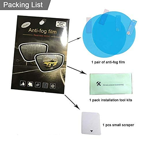 Waterproof Anti Fog Film Rain Proof Car Mirror for All Vehicles - Set of 2 - Medaid International