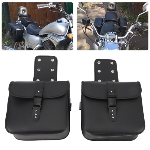 Keenso - Universal PU Leather Motorcycle Saddlebags, Weather-Resistant, High Capacity