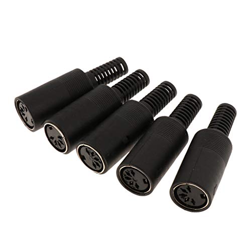 B Blesiya - 5 Pieces DIN Female Plug Audio Connector, 5 Pin, Solder Terminals, Durable Plastic Casing