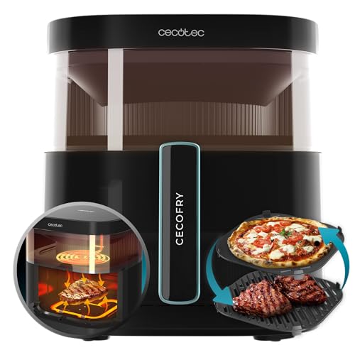 Cecotec - 6L Oil-Free Air Fryer with Dual Heating, 3D Cooking, 8 Menus