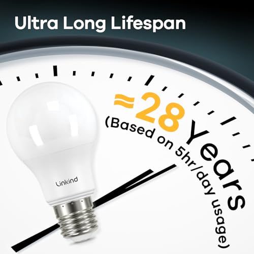 Linkind - E27 LED Screw Bulbs, 3.8W (60W Equivalent), 4000K Neutral White, Pack of 3