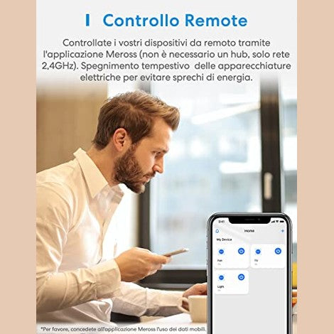 Meross - Italian Smart WiFi Socket 16A, Power Monitoring, Alexa & Google Assistant Compatible, 2 Pack