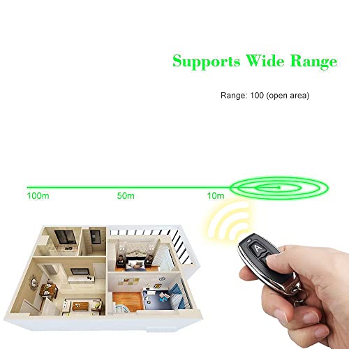 Qiachip - 433 MHz Learning Code Remote Key Fob, No Clone Function, 2 Button Design