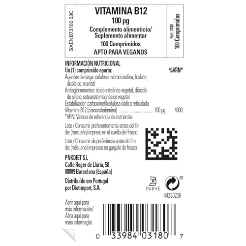 Solgar Vitamin B12 100 mcg - 100 Tablets - Energy Metabolism & Nervous System Support - Non-GMO, Vegan, Gluten & Dairy Free, Kosher, Halal - 100 Servings - Medaid International