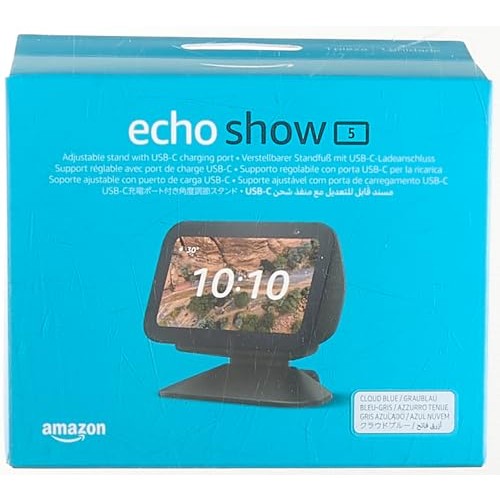Echo Show 5 (3rd Gen) Adjustable Stand with USB-C Charging Port | Cloud Blue - Medaid International