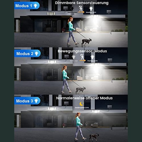 Sigrill - Solar Spotlight with Motion Sensor, 348 LEDs, IP67 Waterproof, 3 Modes