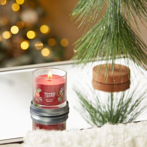 Yankee Candle Small Tumbler Scented Single Wick Jar Candle, Red Apple Wreath, Over 20 Hours of Burn Time, 4.3 Ounce (Pack of 2) - Medaid International