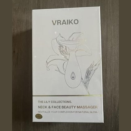 VRAIKO Lily Neck Face Massager, Face Sculpting Tool, Skin Rejuvenation Device with Thermal, Triple Action LED and Vibration, for Anti-Aging, Lifting and Tightening Sagging Skin (Pearl White) - Medaid International