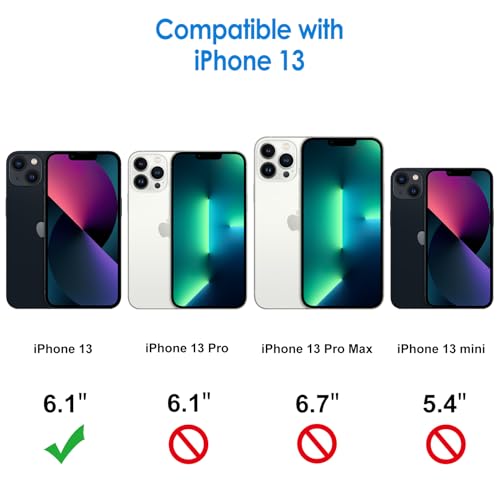 JETech - iPhone 13 Case, Shockproof Bumper, Anti-Scratch Clear Back, Non-Yellowing