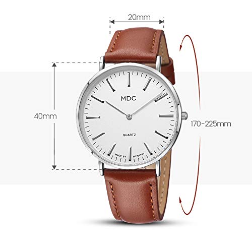Infantry - Minimalist Ultra Thin Quartz Watch with Genuine Leather Strap
