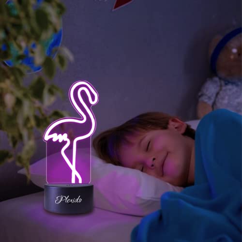 Plexido - Personalised 3D Illusion Night Light for Kids, 16 Color Options, Remote Control