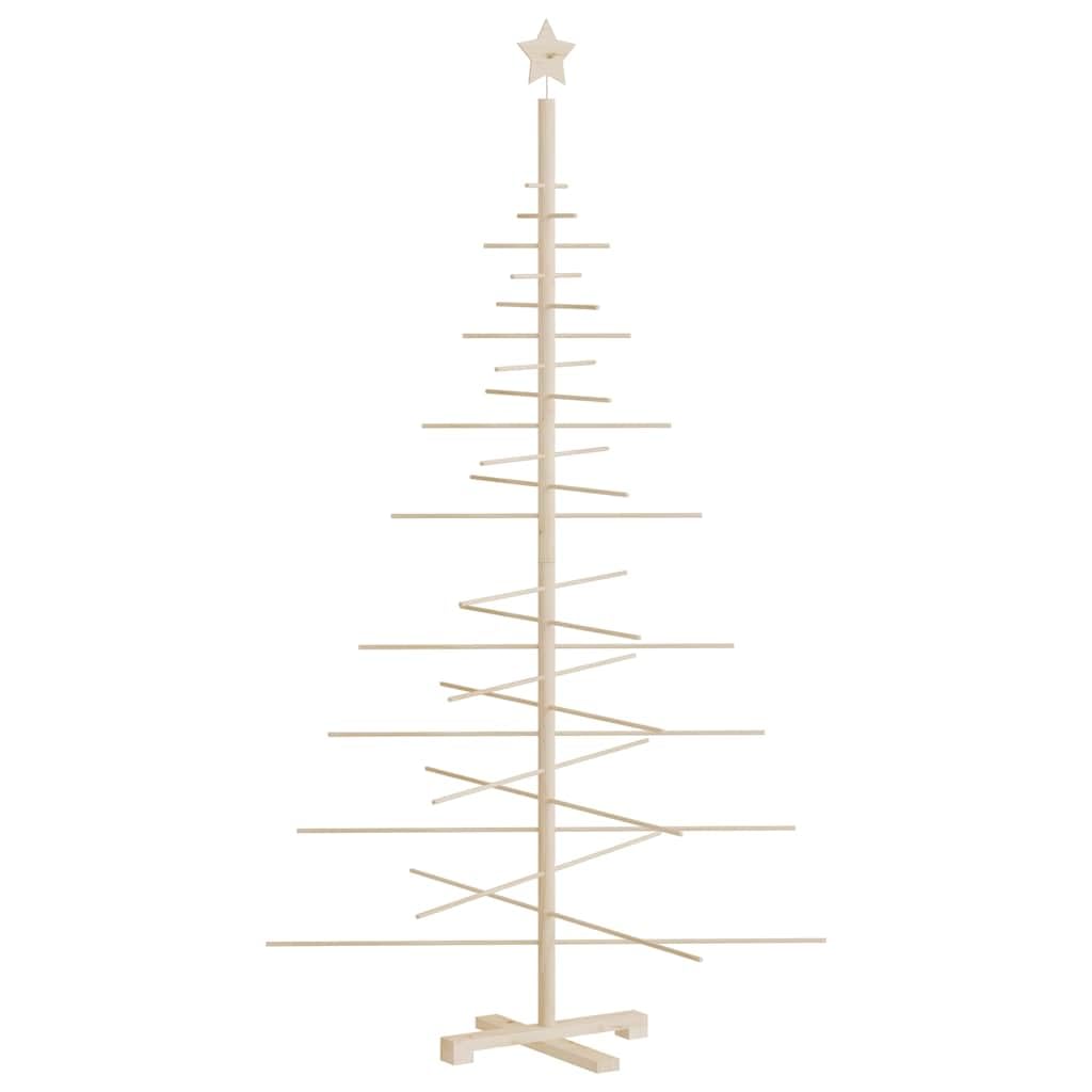 vidaXL Christmas Tree, Wooden Christmas Tree for Decoration, Small Christmas Tree with Stand for Xmas Holiday, Modern Style, Solid Wood Pine - Medaid International