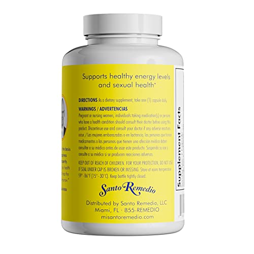 Santo Remedio Maca, Helps Support Healthy Energy Levels, Dietary Supplement, 750 mg per Serving, Vegetarian, No Artificial Flavors, No Artificial Colors, 90 Capsules, 90 Doses - Medaid International