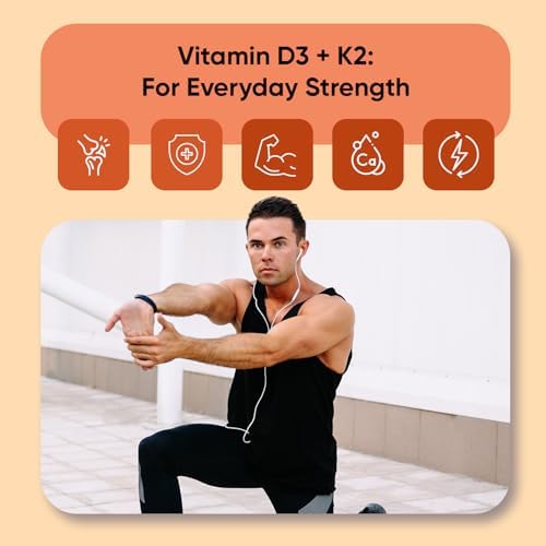 WeightWorld Vitamin D3 K2 5000IU Capsules for Bone Strength & Immune Health - 4 Months Supply Vitamin D3 and K2 Supplements - 120 Vegan D3 K2 Capsules for Women and Men, Non-GMO, Gluten-Free|B0CY288PWZ