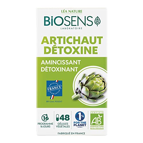 Biosens - Gélule végétale Artichaut détoxine - Amincissant, Détoxinant - Certifié Bio AB Vegan - Fabriqué en France - Programme de 16 jours - 48 gélules (Lot de 2) - Medaid International