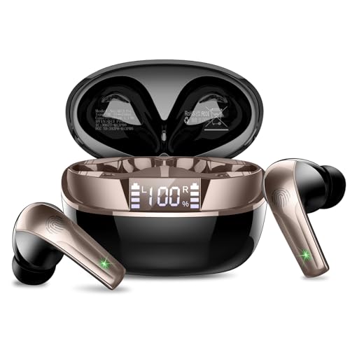 Aosrau - Bluetooth 5.4 Wireless Earbuds with HiFi Stereo, 47H Playtime, IP7 Waterproof