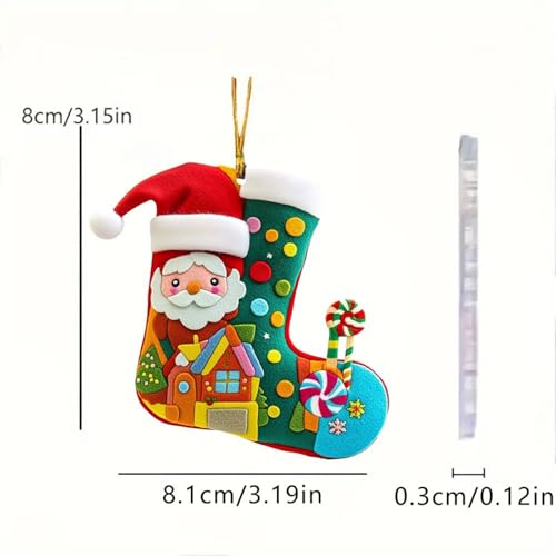 5PCS/1Set Santa Red Christmas Socks Hanging Ornaments - for Home Indoor, Outdoor & Winter Festivities | Decor for Christmas Tree, Fireplace & Family Gatherings - Medaid International