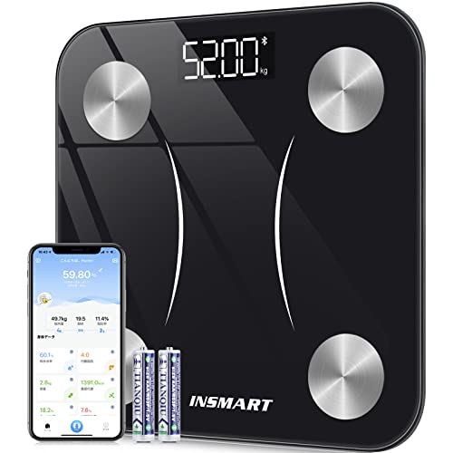 Insmart - Body Fat Meter with 16 Measurements, Bluetooth Connectivity, Smartphone App Integration