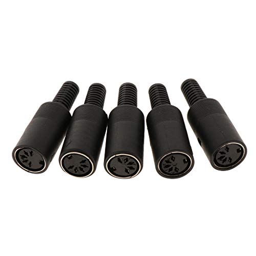 B Blesiya - 5 Pieces DIN Female Plug Audio Connector, 5 Pin, Solder Terminals, Durable Plastic Casing