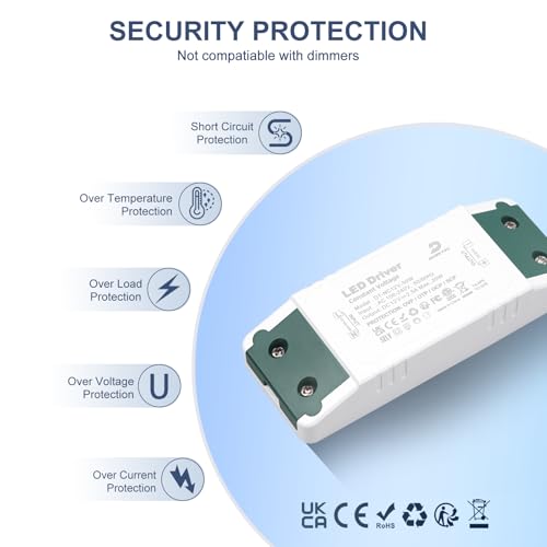 DUSKTEC - 12V 30W LED Driver Transformer for LED Strip Lights and Bulbs