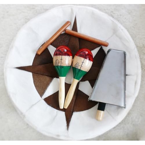 UMIKU Maracas 2PCS 10 Inch Wooden Rumba Shakers Latin Hand Percussion Instrument for Bright Vibrant Sound and Salsa Rhythm - Medaid International