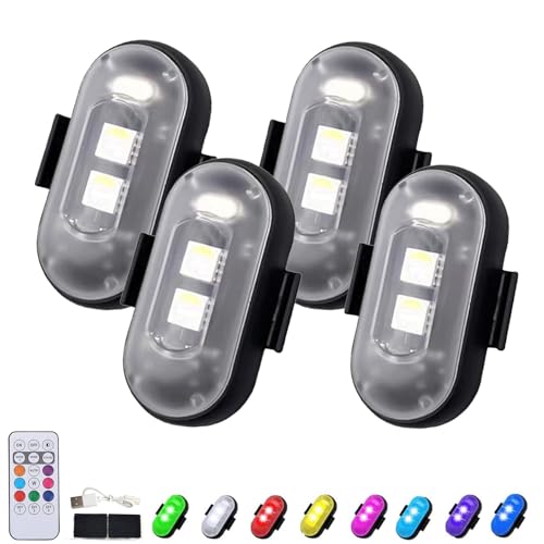 Generic - RGB Car LED Lights with Wireless Remote, USB Charging, 8 Colors