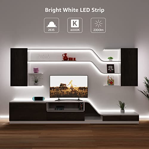Lepro - 5M Cool White LED Strip Lights, 300 LEDs, 2300lm Brightness, Ideal for Kitchen & More