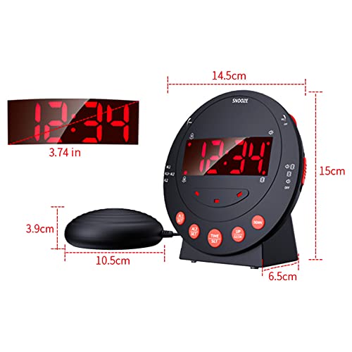 Generic - Loud Alarm Clock with Bed Shaker, Adjustable Brightness, USB Charger
