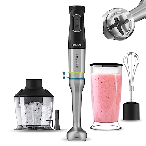 Cecotec - 1500W Hand Blender with 21 Speeds, Turbo, 4 Titanium Blades