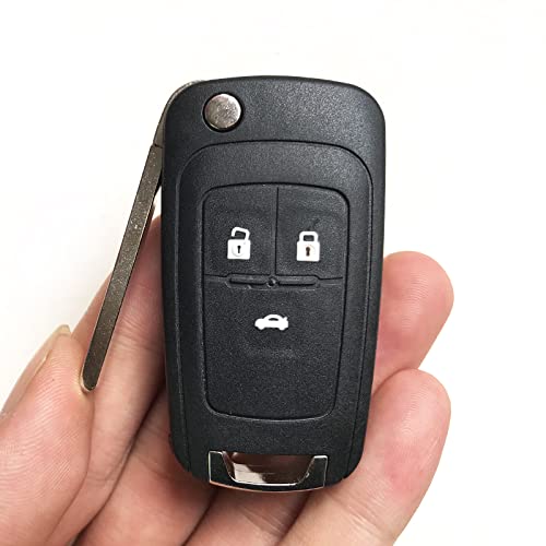 Chevrolet - Flip Folding Key Shell for Cruze, Impala, Camaro, 3 Buttons, Durable ABS