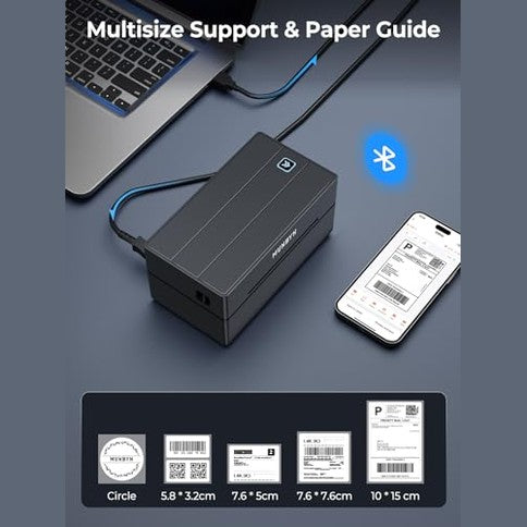 MUNBYN - Bluetooth Thermal Shipping Label Printer 4x6 for Etsy, eBay, Windows