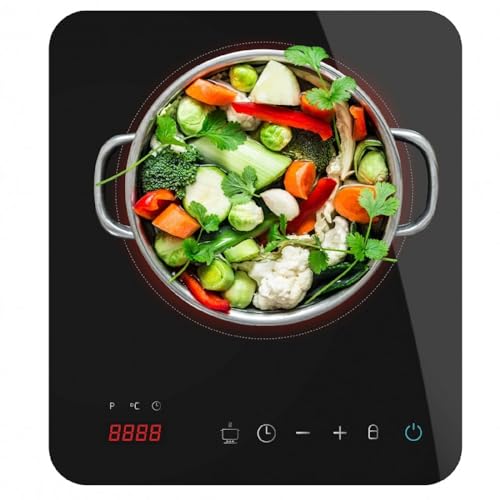 Cecotec - Portable Induction Hob 2000W, Touch Control, 10 Power Levels, Enamel Glass Design