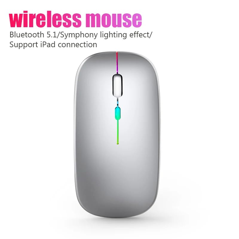 JjoiaS - Bluetooth 5.2 Wireless Mouse, Silent, Lightweight, USB Rechargeable