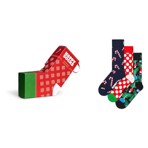 Happy Socks 3 Pack X-Mas Stocking Socks Gift Set (36-40), multicoloured, 36-40, Multicoloured, 36-40 - Medaid International
