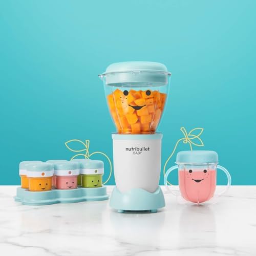 NutriBullet Baby 200 Watts, 18 Piece Set, Baby Care System, Multi-Function High Speed Blender, Mixer System With Nutrient Extractor, Smoothie Maker, Blue , BB-101B , "1 year Warranty" - Medaid