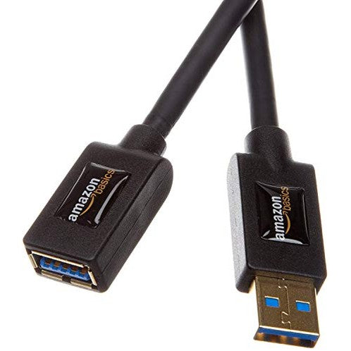 Amazon Basics - USB-A 3.0 Extension Cable, High Speed 4.8Gbps, Gold-Plated Connectors, 3.3 ft, Black