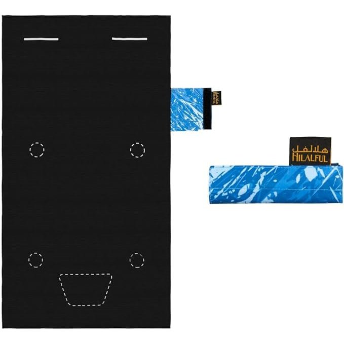 HILALFUL Roll Out & Pray - Electric Blue | Muslim Praying Rug for Kids & Children | Water Resistant | Anti-Slip | Islamic Gift for Eid, Ramadan | for Travel | Lightweight - Medaid International