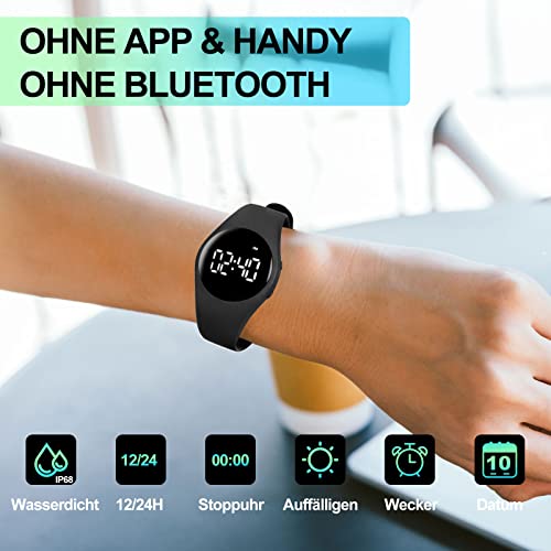 Lebexy - Simple Pedometer Watch for Fitness Tracking, No Bluetooth/App Needed