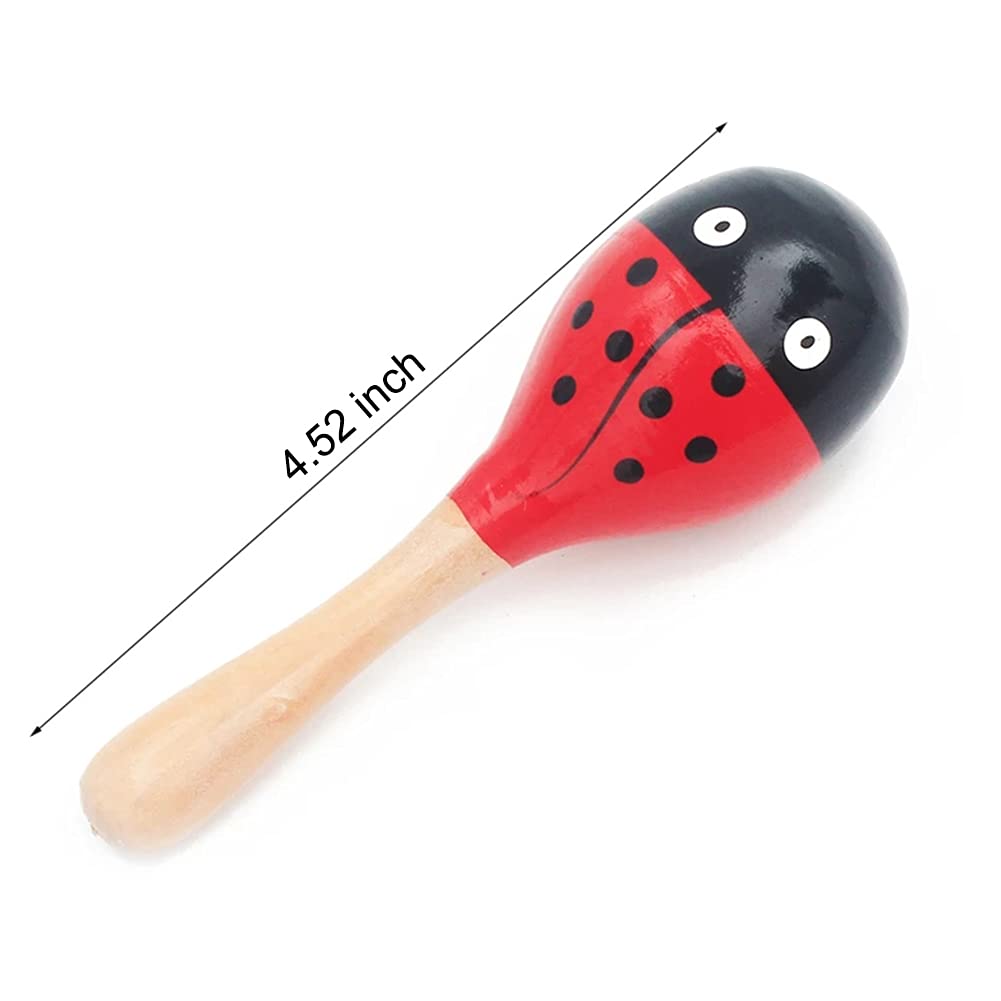 Anekoul 6 Pcs Mini Wooden Maracas, Colorful Wooden Maracas Wood Festival Maracas Wooden Shaker Sand Hammer Toy for Kids, Great Party Favor (Random Color Pattern) - Medaid International