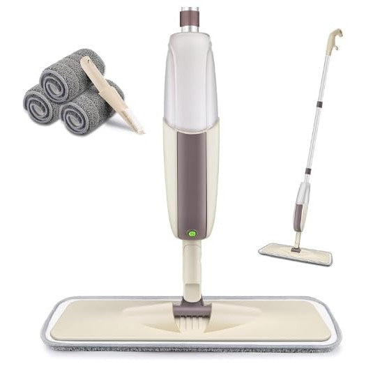 HOMTOYOU Spray Mops for Floor Cleaning: Wet Floor Mop with 3 Washable Microfiber Pads for Hardwood Laminate Wood Vinyl Ceramic Tiles Home Kitchen - Medaid International