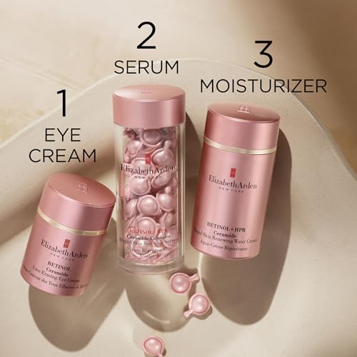Elizabeth Arden Retinol + HPR Ceramide Rapid Skin Renewing Anti-Aging Face Serum Capsules, Fine Lines & Wrinkles Treatment with Peptides, Vitamin E, & Niacinamide, 60 Count - Medaid International