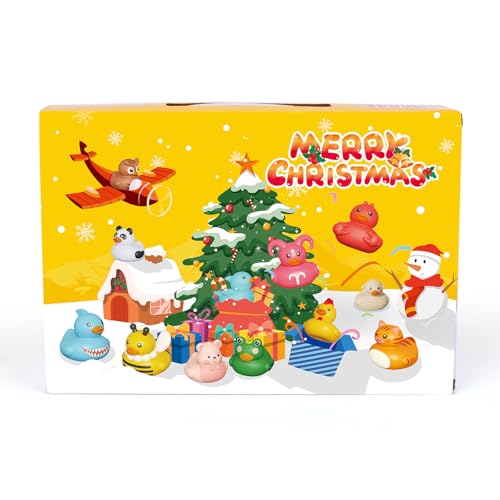 Advent Calendar Boys & Girls, 24 Days Christmas Countdown Calendar, Rubber Ducks Bath Toys, Toys for Toddler, Christmas & Birthday Gifts - Medaid International