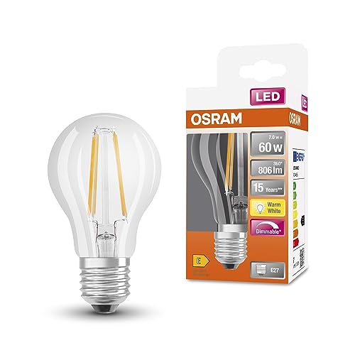 Osram - Dimmable A60 LED Bulb E27, 806 Lumens, Warm White 2700K, 1-Pack