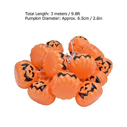 Pilipane - 20LED Pumpkin String Lights, 8ft Length, Perfect for Halloween Decor