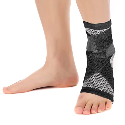 Mklhavb - 3D Weave Elastic Ankle Support Sleeve, Compression Fit, Durable Nylon