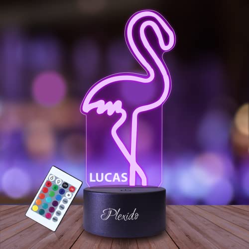 Plexido - Personalised 3D Illusion Night Light for Kids, 16 Color Options, Remote Control